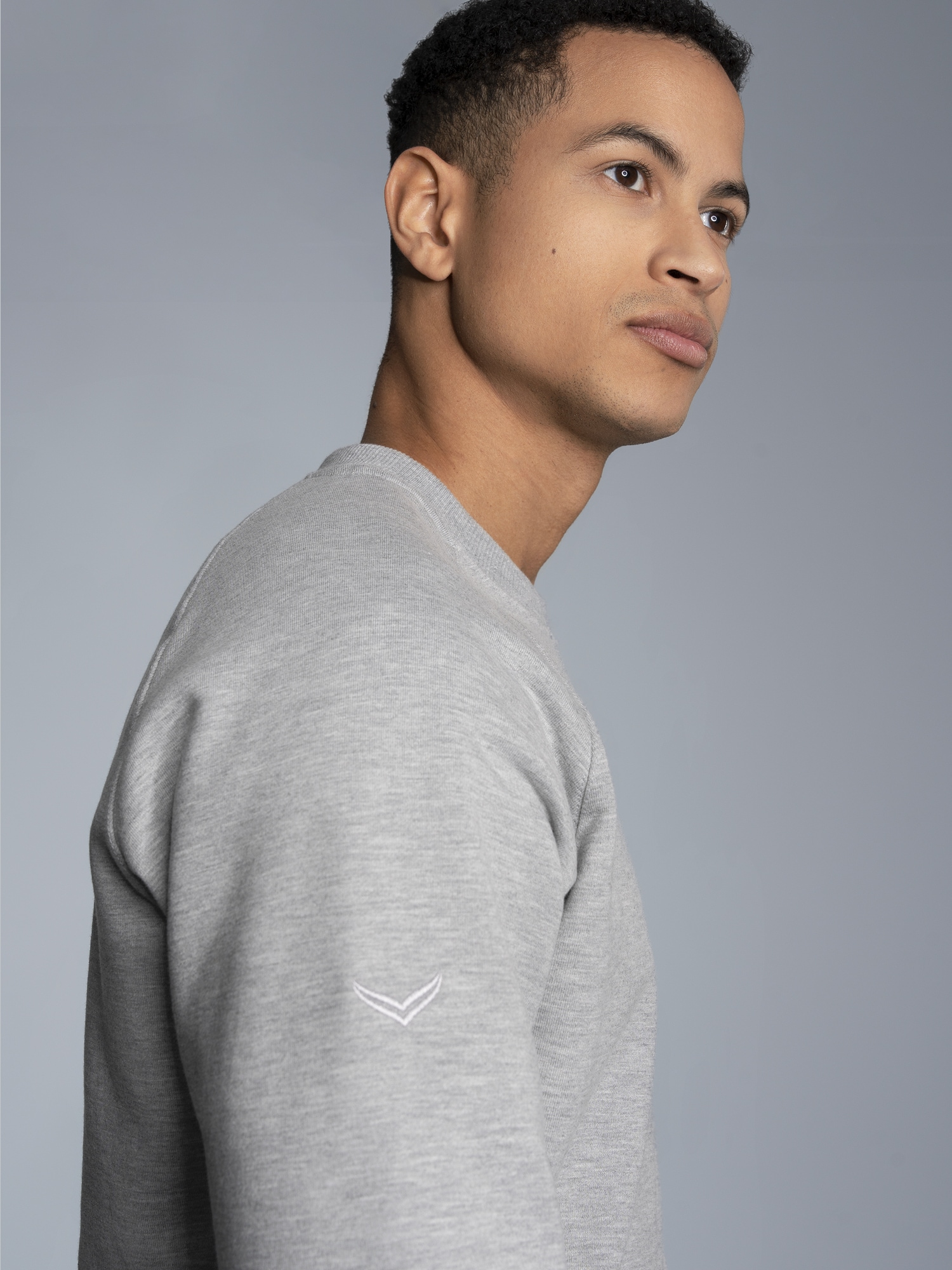Sweatshirt mit angerauter Innenseite Grau-melange
