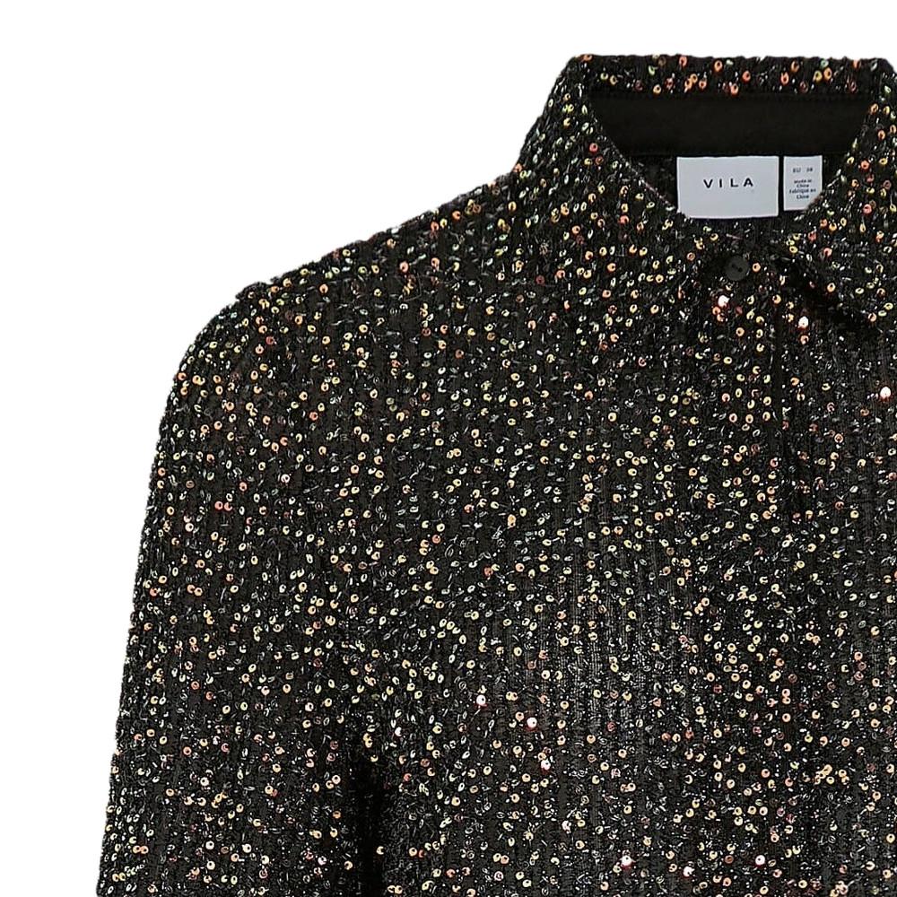 Vila Chemise à Sequin Noir Femme Vila Scara