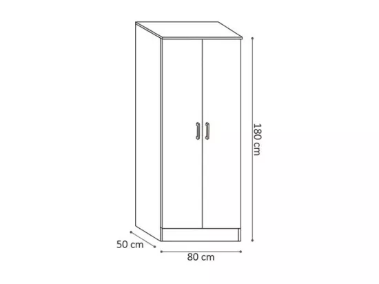 Armoire 2 portes coloris blanc collection REY. Garde Robe idéal pour votre entrée ou votre buanderie