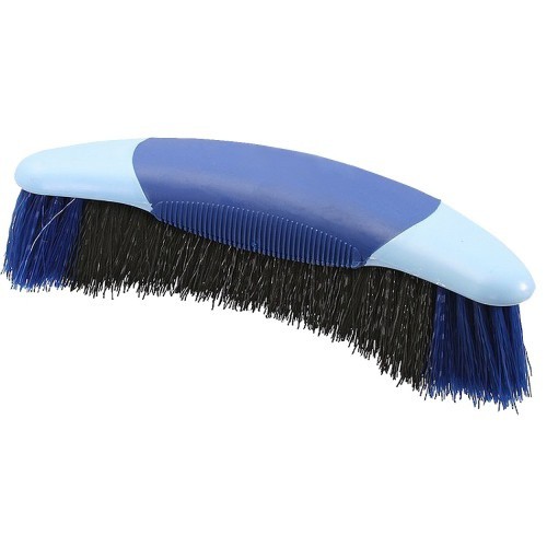 Escova Dandy em formato de bumerangue para cavalos, azul
