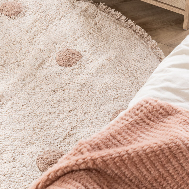 Rond Vloerkleed Kinderkamer - Lou Dots Taupe