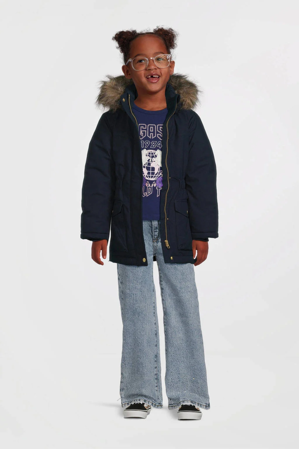 NAME IT gewatteerde winterjas NKFMASTER donkerblauw