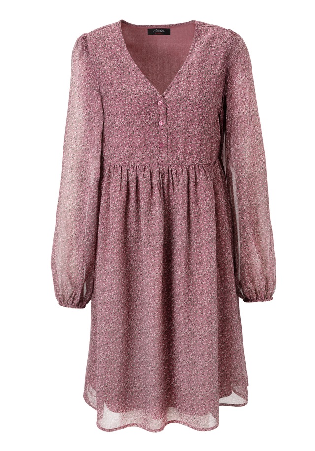 Aniston CASUAL Blusenkleid mit kleinem, grafischen Alloverdruck - NEUE KOLLEKTION