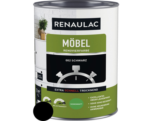 RENAULAC Meubellak Houtlak Satijn Zwart 1 L