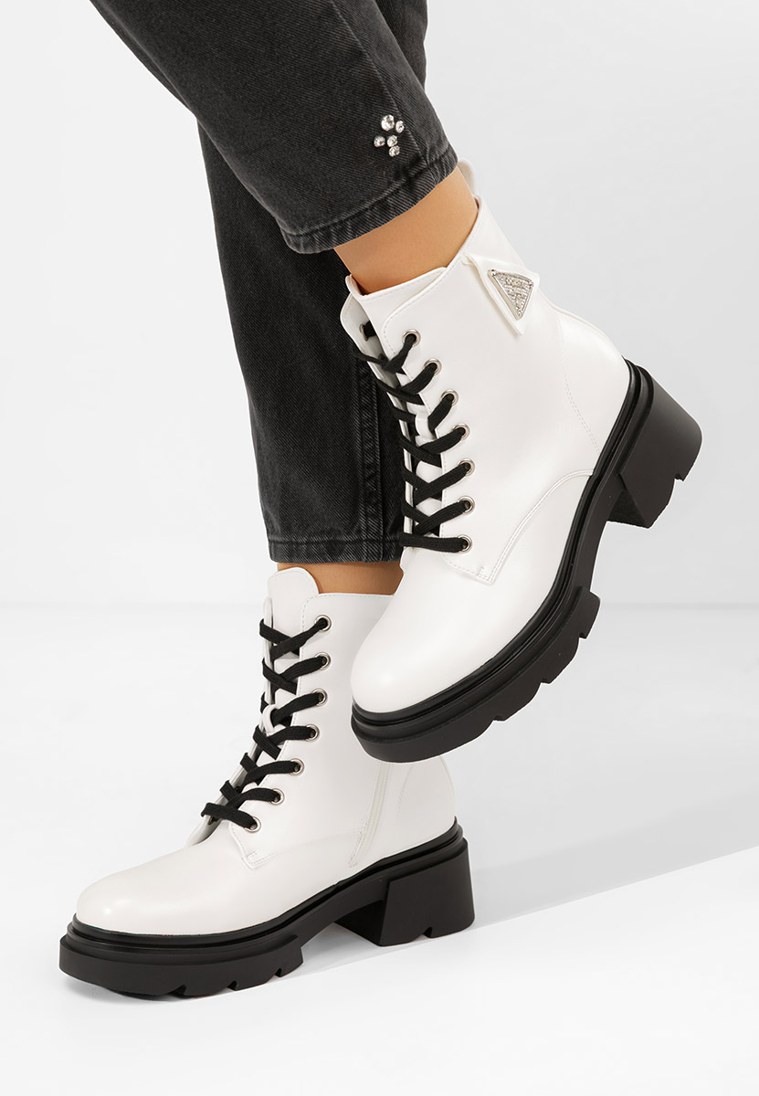 Bottines rangers femme blancs Dasica