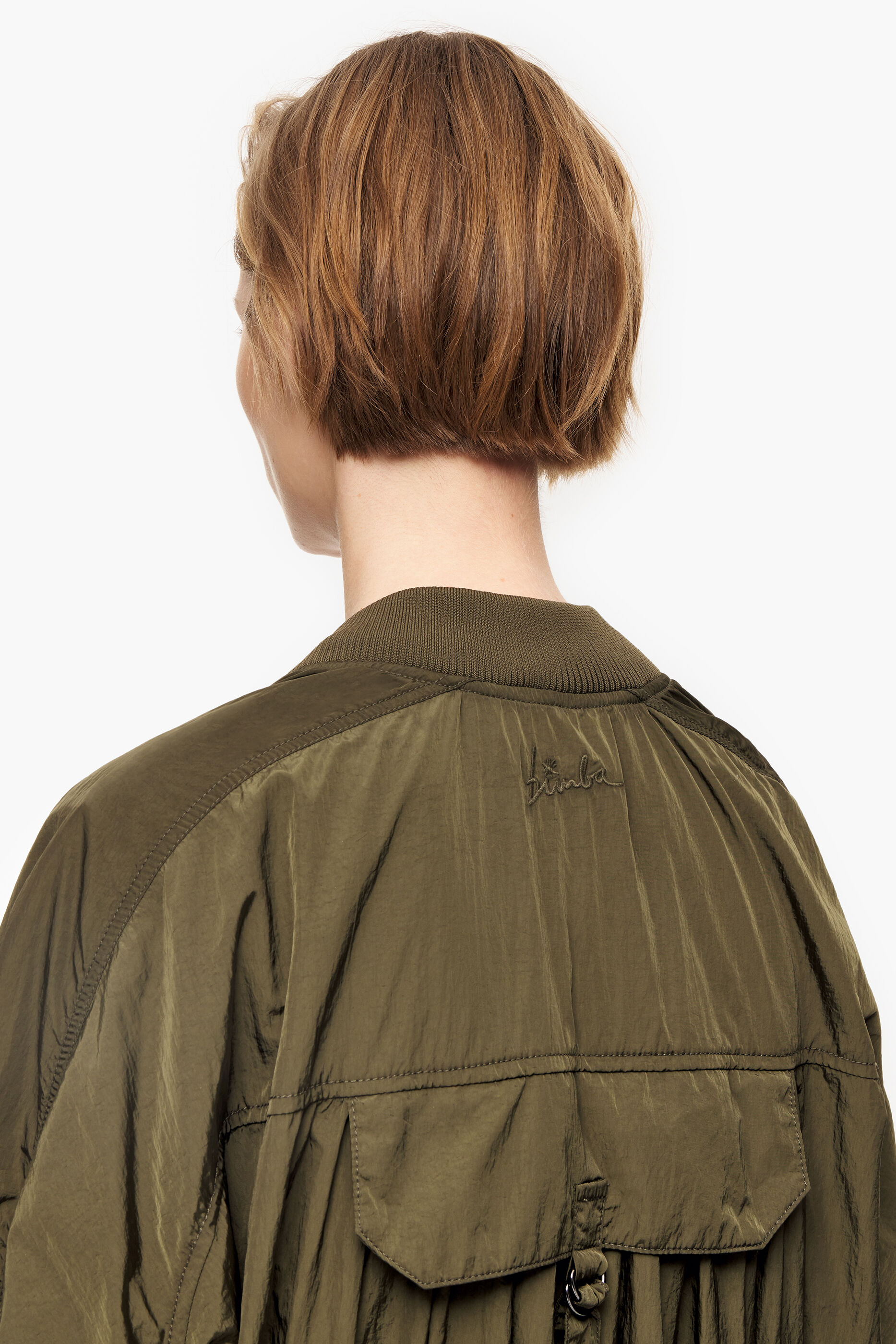 Jaqueta bomber de náilon cáqui