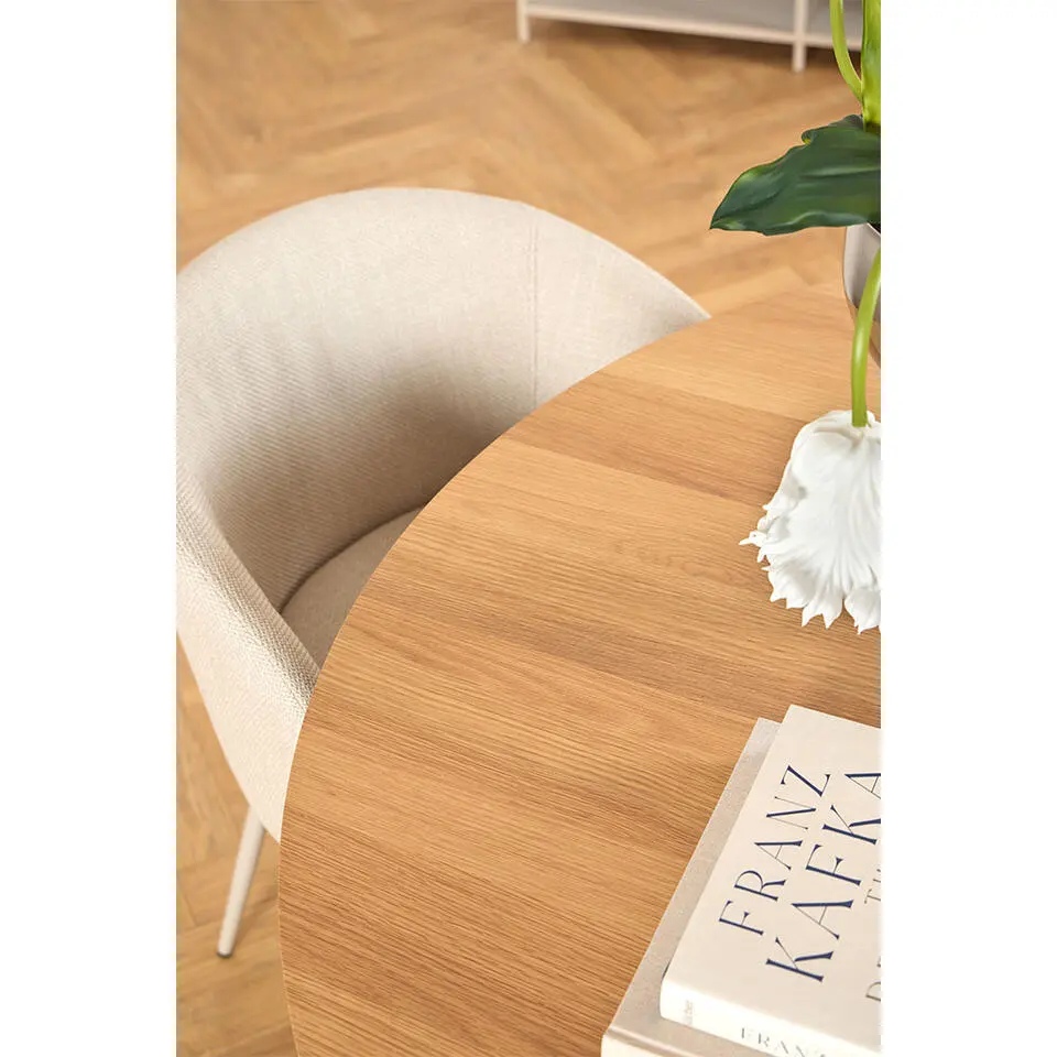 Eettafel Naturel/Grijs Rond - 20x120x75cm - Skagen