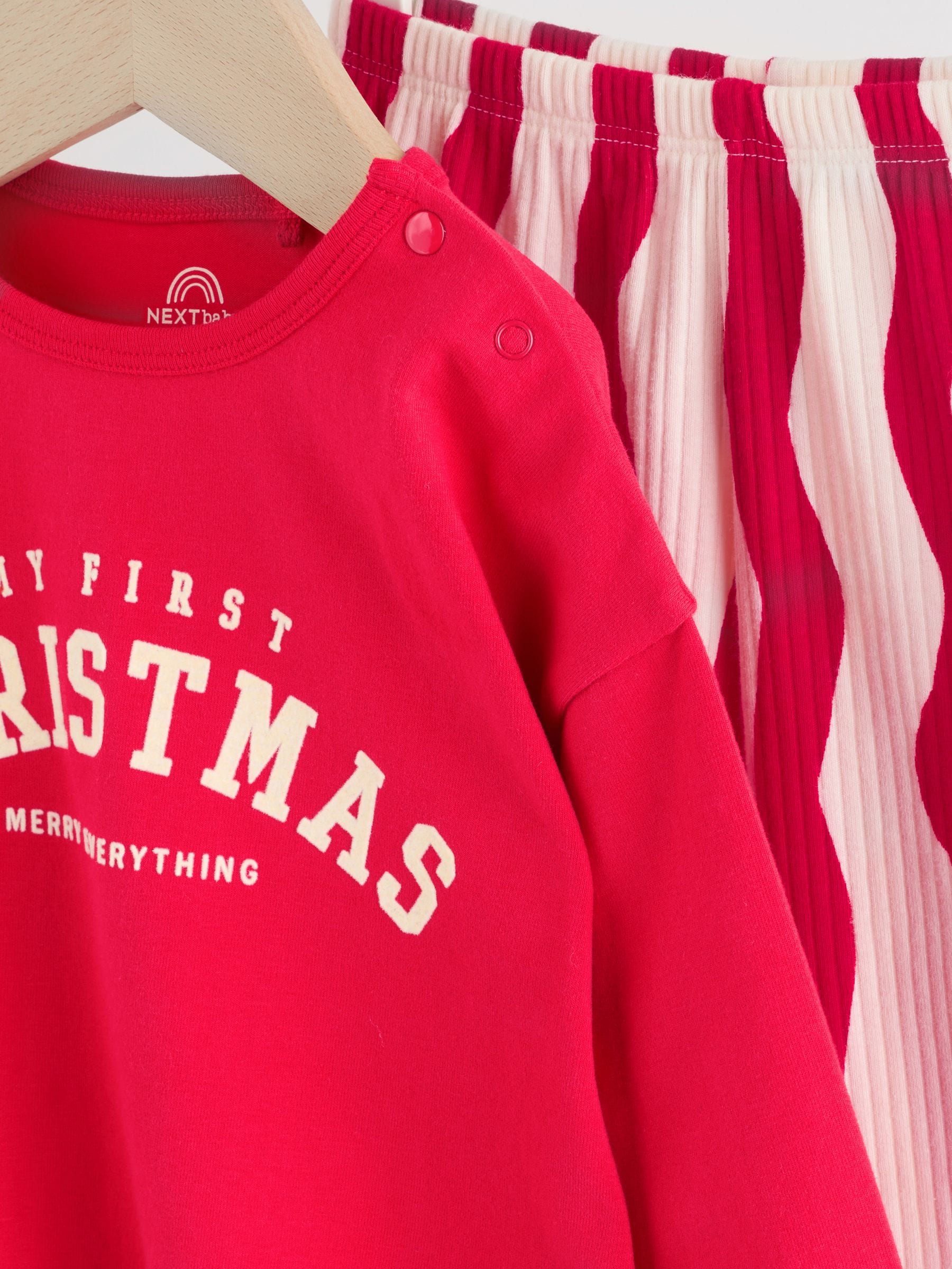 Rood - My First Baby Christmas T-Shirt and Leggings Set (0-18mths)