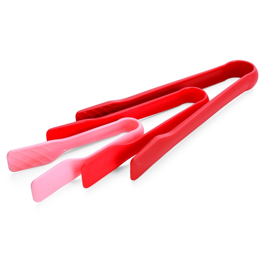 3 pinces de cuisine rouges