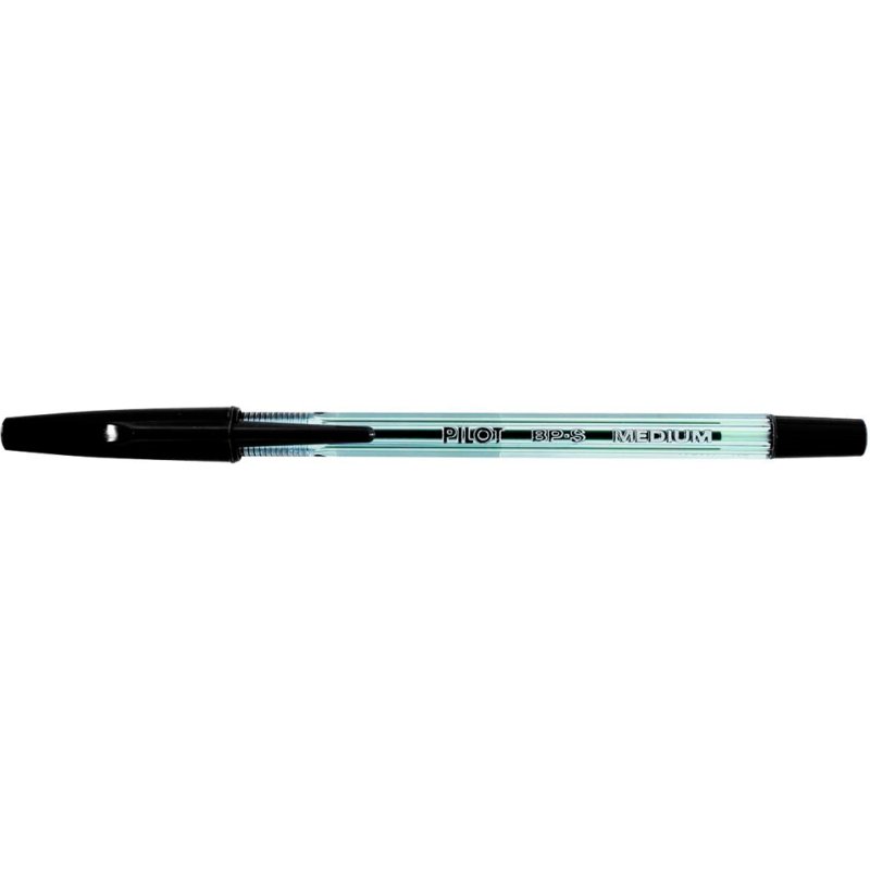 Stylo-bille pilot bp-s écriture moyenne 0.5mm encre douce pointe indéformable rechargeable corps translucide noir