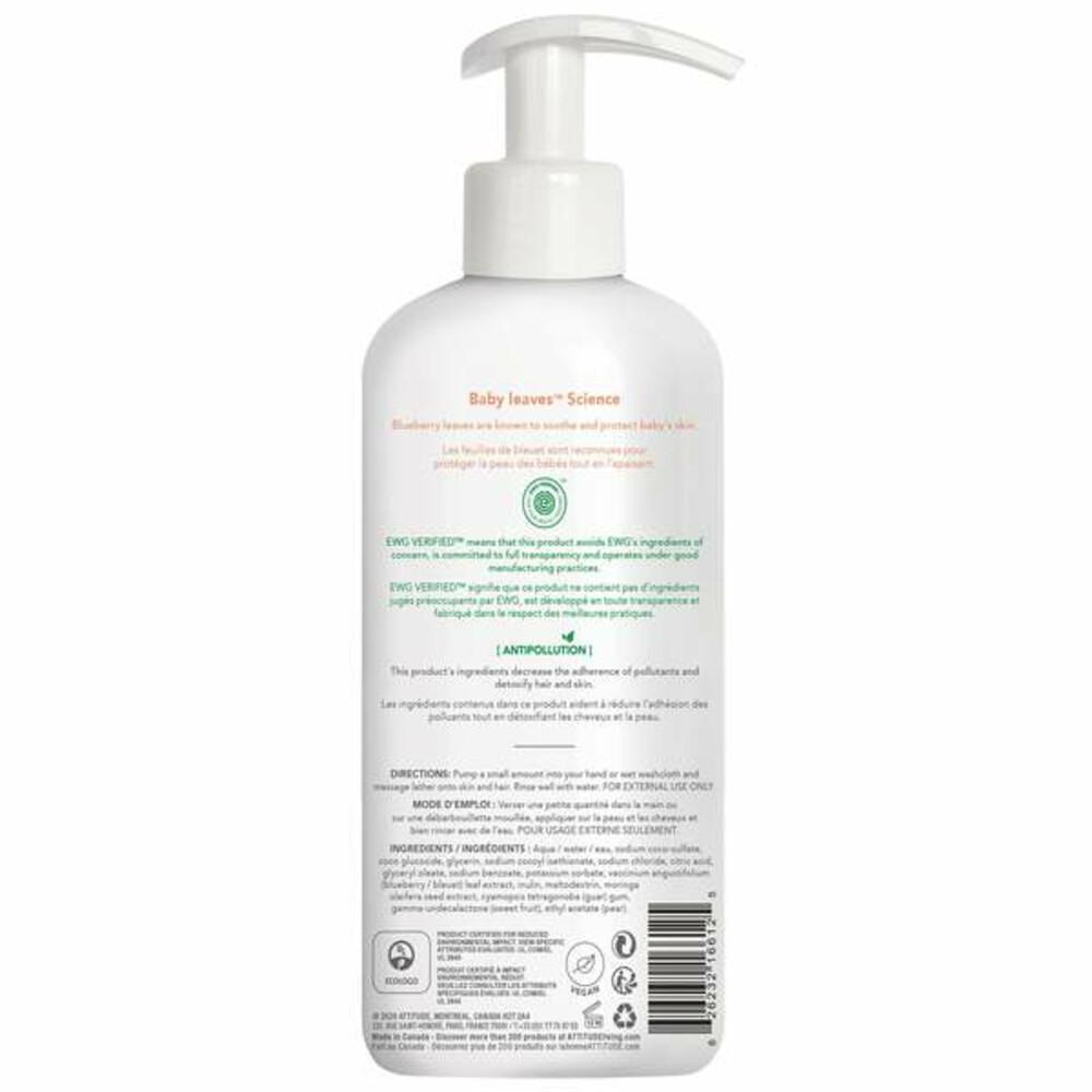 Attitude Baby Leaves 2-in-1 Hair and Body Wash Pear Nectar473 ml