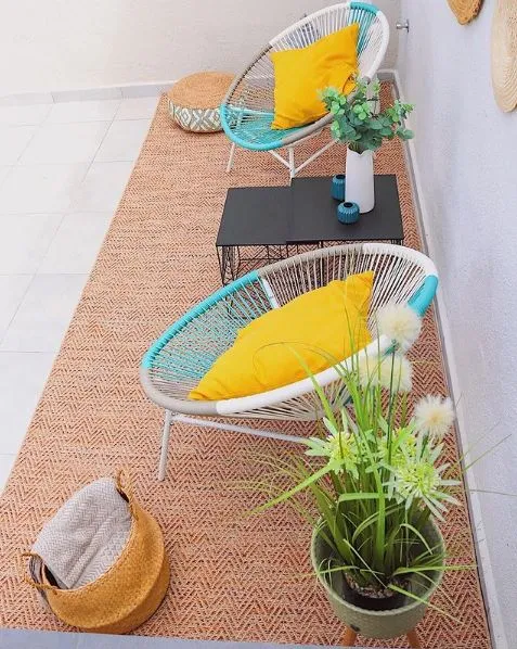 Set van 2 tuinstoelen ACAPULCO PE rotan Wit