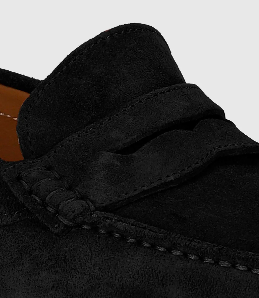 Mocassin en cuir velours noir 