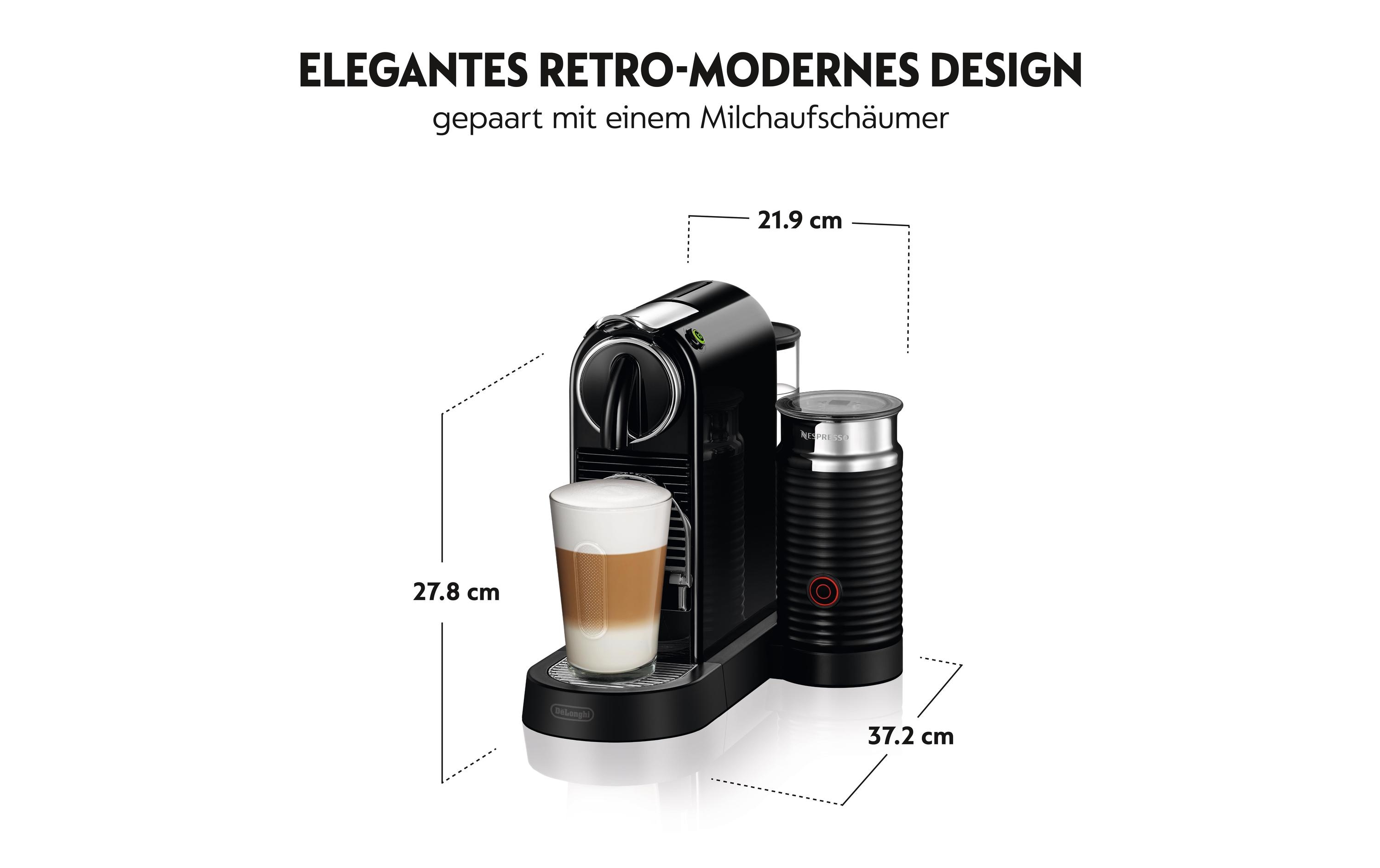 Kaffeemaschine Nespresso CitiZ & Milk EN267.BAE Schwarz<br>Elegante Kapselmaschine der Original Line mit Aeroccino-Milchschäumer