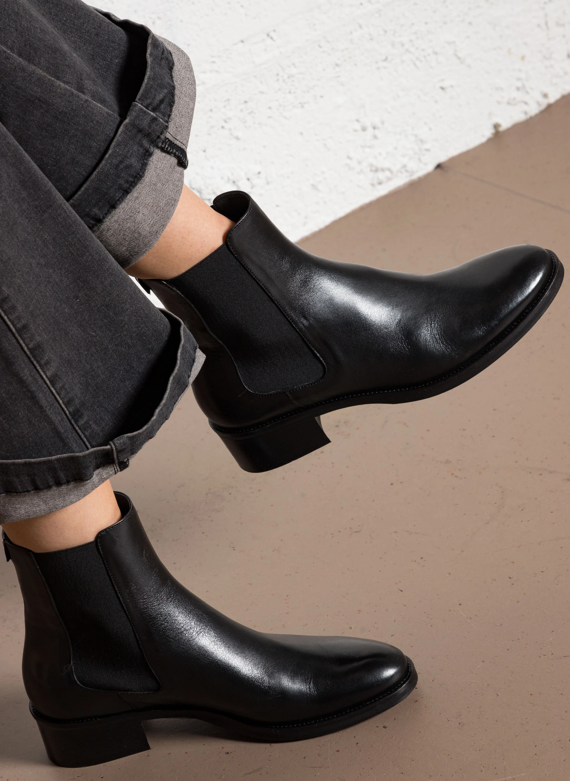 PURPLE - Bottines en cuir | Noir