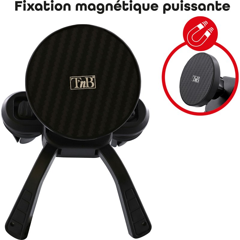 Support smartphone aimanté pour grille d’aération TNB