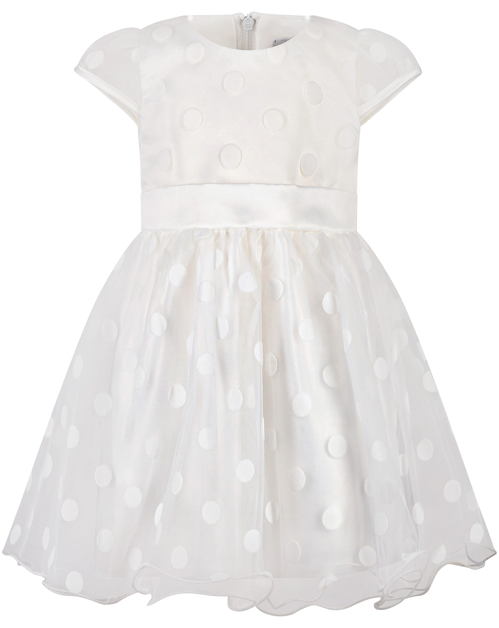 Kurzarmkleid DOTTY IN ECRU