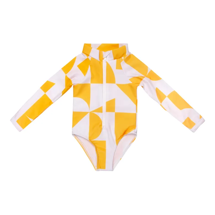 Juillet Juillet Maillot de Bain Anti-UV Matière Recyclée Géométrique | Jaune
