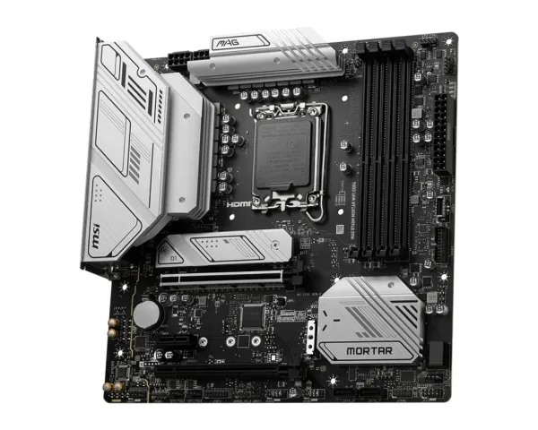 MSI MAG B760M MORTAR WIFI II - Bundkort - micro ATX - LGA1700 sokkel - B760 Chipset - USB 3.2 Gen 1, USB 3.2 Gen 2, USB-C 3.2 Gen2, USB-C 3.2 Gen 2x2 - 2.5 Gigabit LAN, Wi-Fi 6E, Bluetooth - onboard grafik (CPU påkrævet) - HD Audio (8-kanaler)