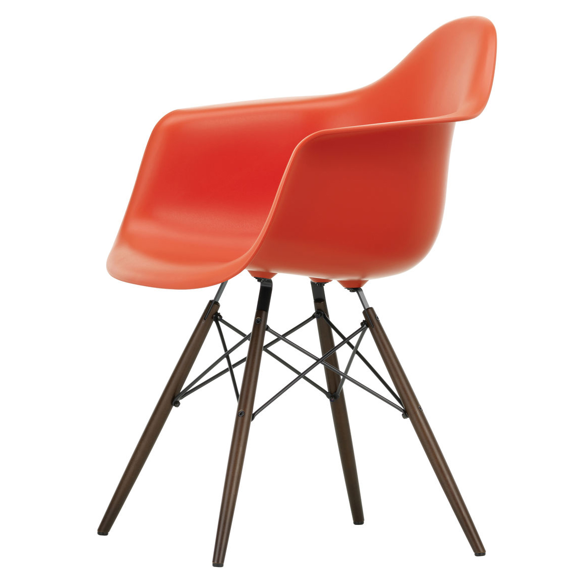 Eetkamerstoel DAW Poppy red RE esdoorn donker