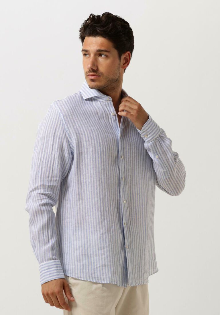 PROFUOMO blauwe profuomo casual overhemd shirt x-cutaway