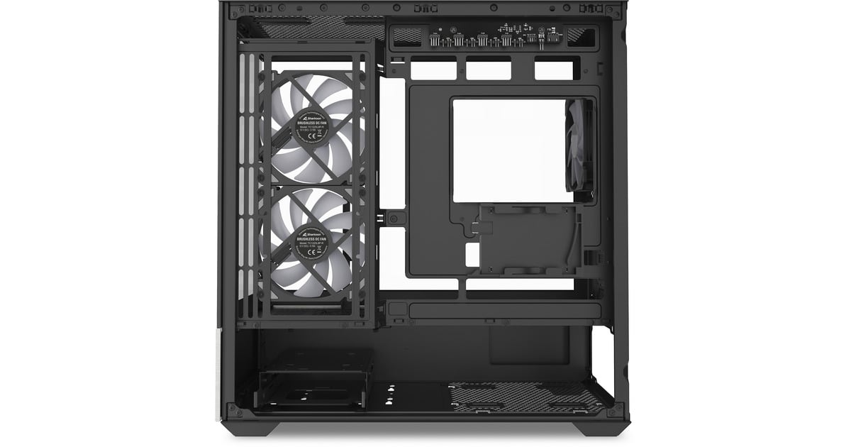 SharkoonMK7 ARGB mini tower behuizing  (Zwart | 2x USB-A | 1x USB-C | RGB | Tempered Glass)