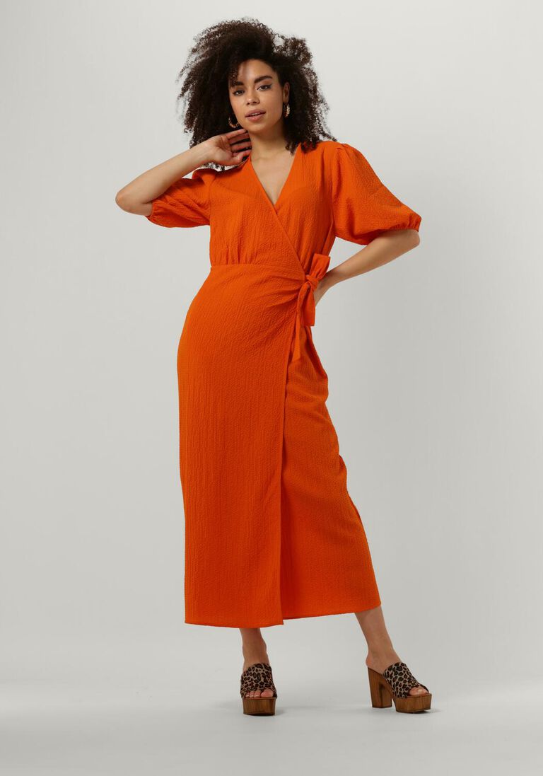 ANOTHER LABEL oranje another label maxi jurk camille bubble dress
