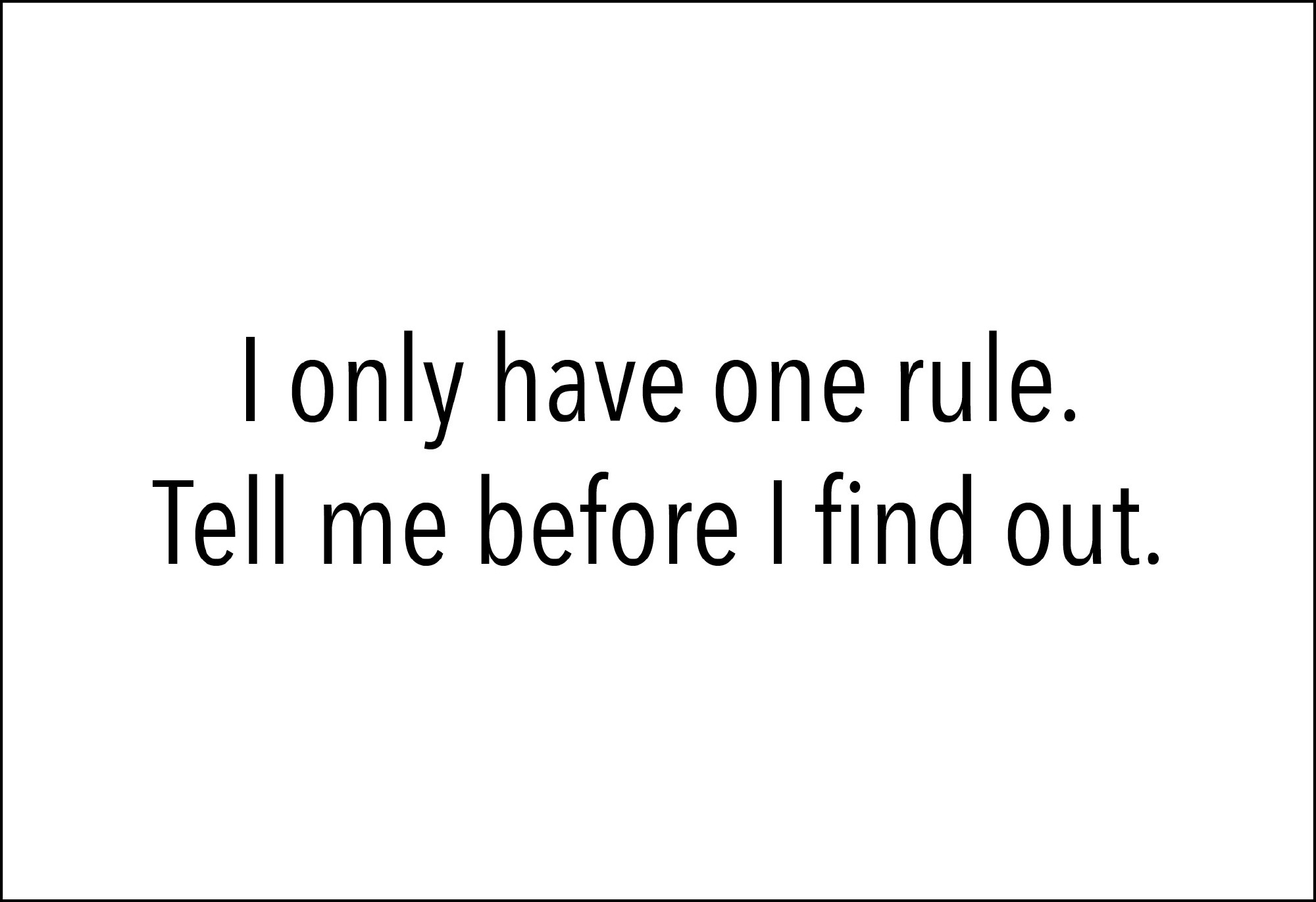 Postkarte 'I only have one rule' günstig bestellen
