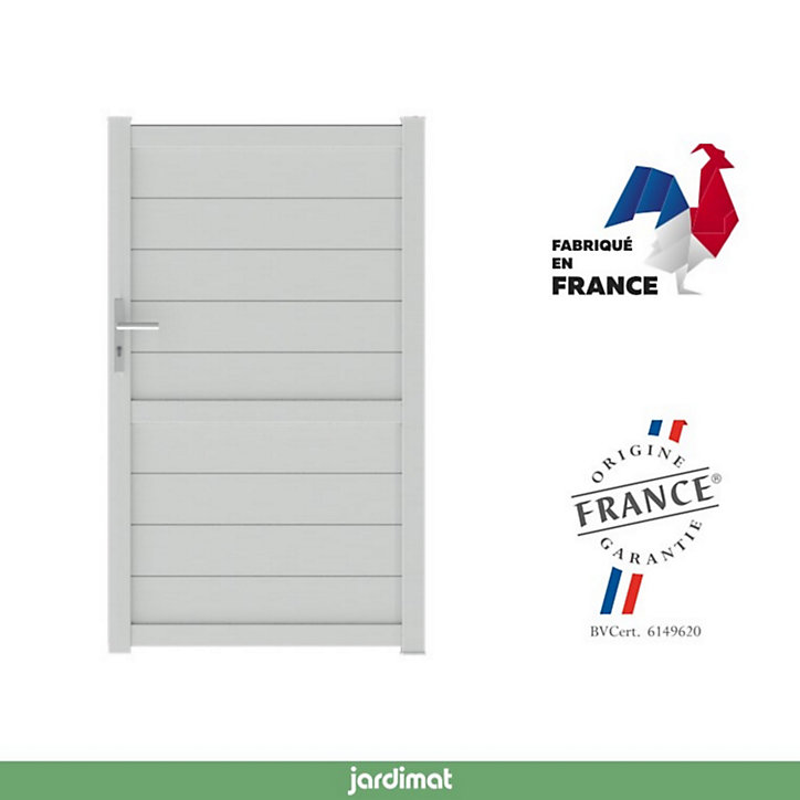 Portillon Jardimat battant aluminium Perth blanc - 100 x h.170 cm
