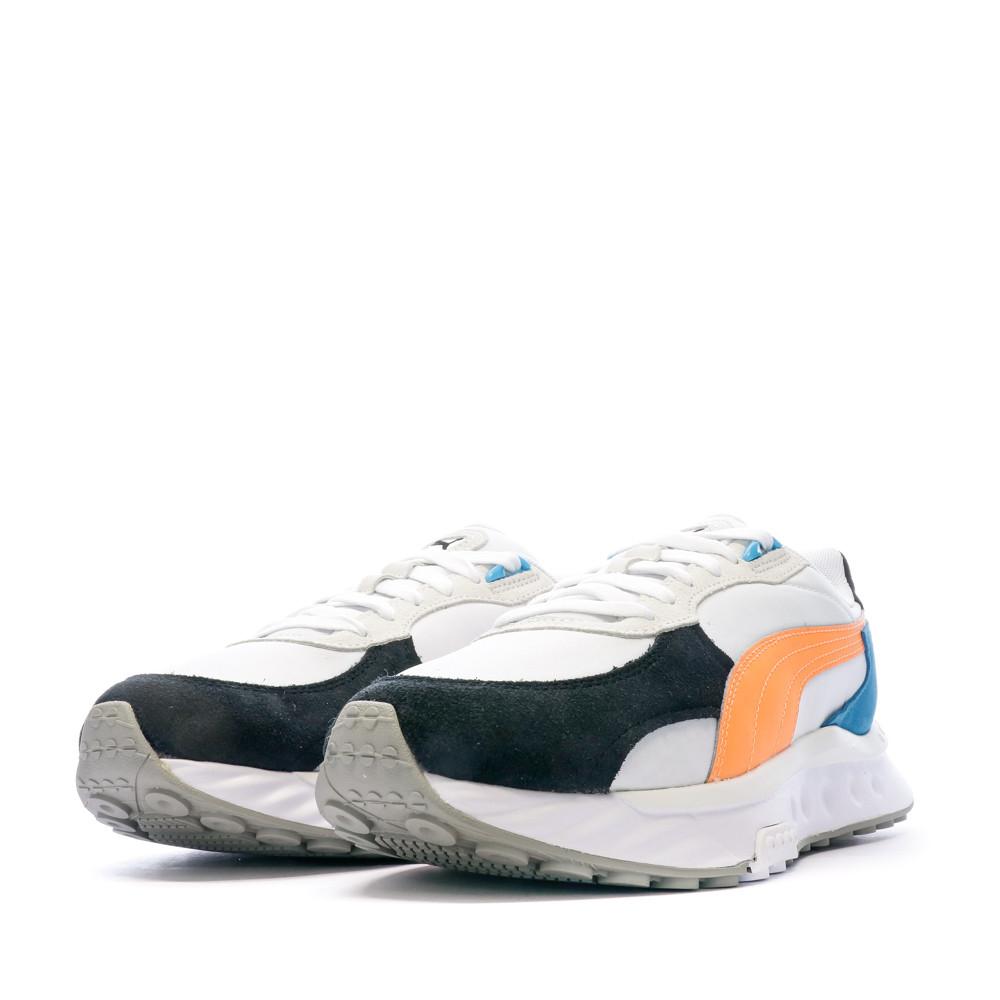 Puma Baskets Blanc/Orange/Bleu Homme Puma Wild Rider Rollin