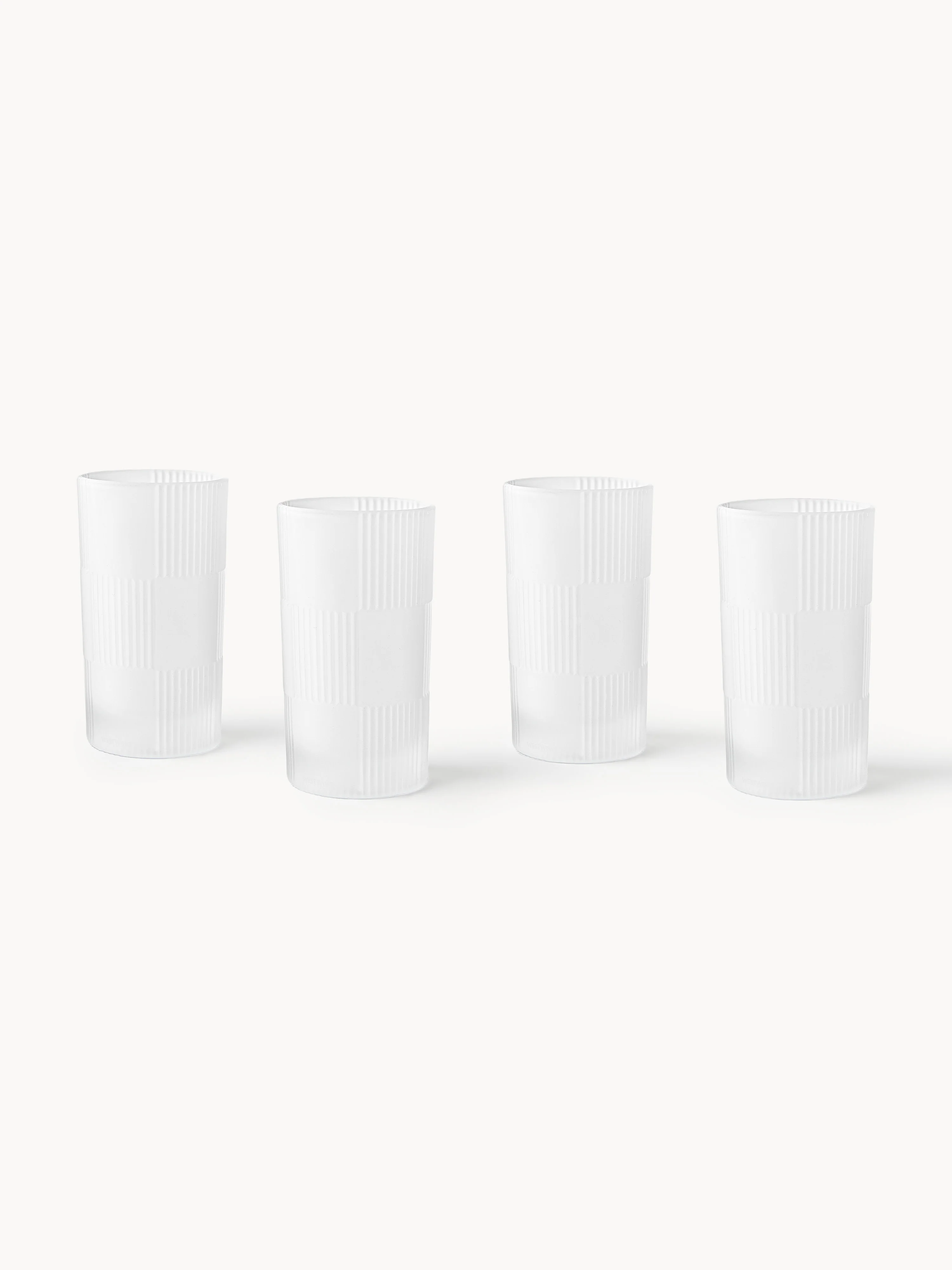 Highballglazen Bicchi met reliëfpatroon, 4-delig
