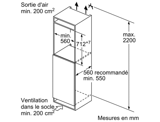 BOSCH - Congélateur encastrable armoire GIV 11 AF E0