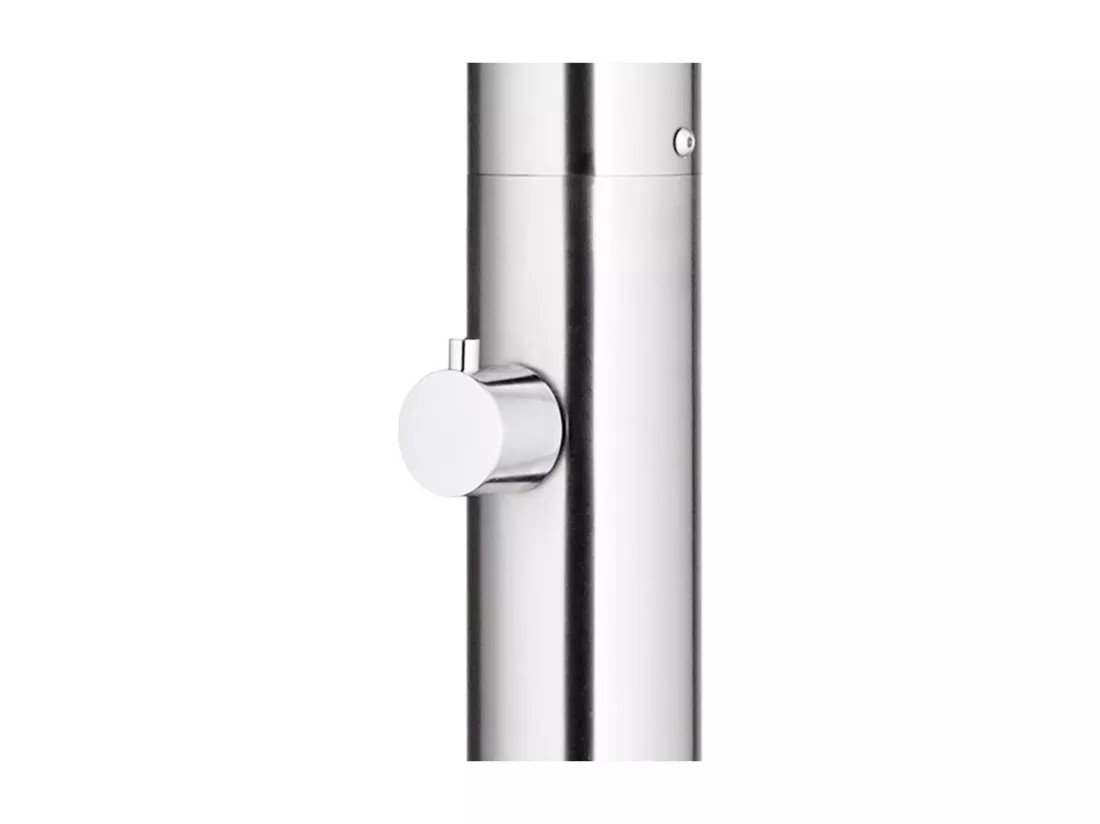 Prolenta Premium - Douche de jardin avec base gris 220 cm Acier inoxydable
