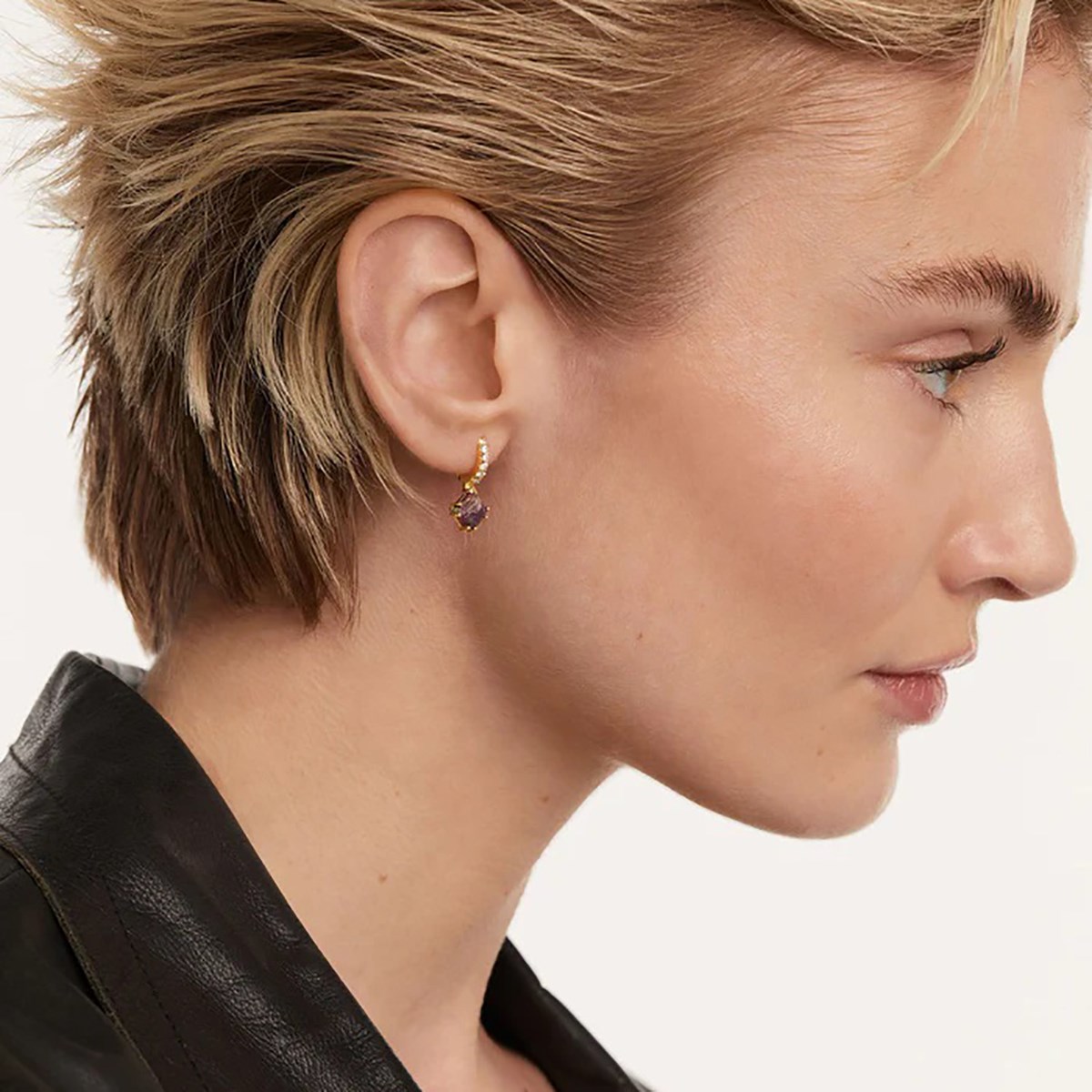 Boucle d'oreille individuelle PdPaola Fuji Charoïte