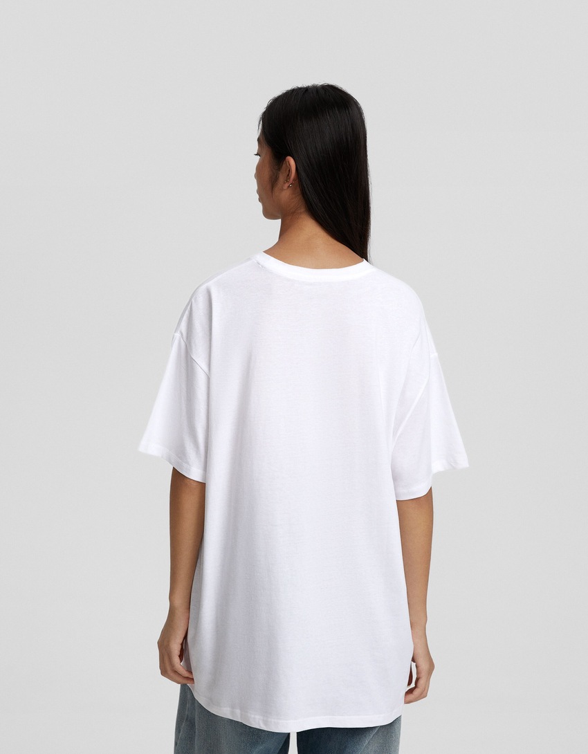 Camiseta oversized de manga curta com estampa Beetlejuice