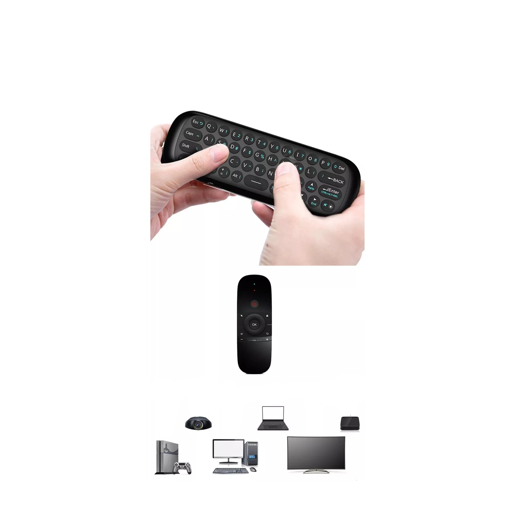 2.4Ghz Kabellose Air Mouse Fernbedienung für Android TV Box / PC / Smart TV / Beamer / Laptop / HTPC / Mediaplayer - Schwarz