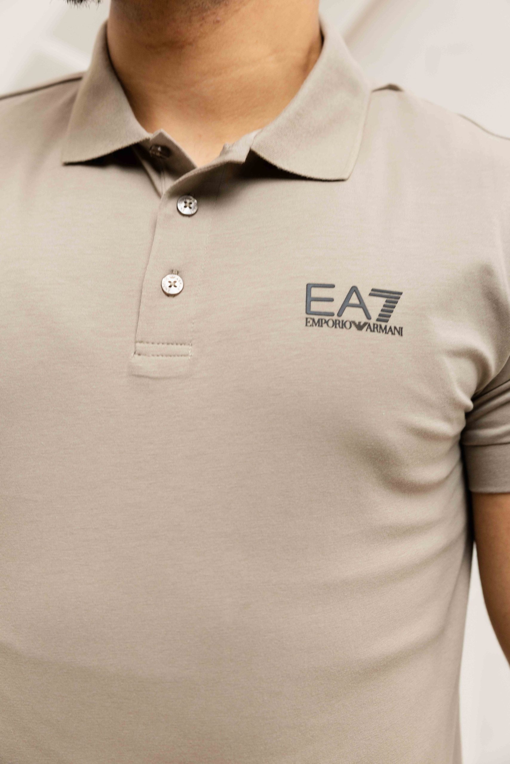 EA7 Emporio Armani 8NPF14 Polo Heren Beige