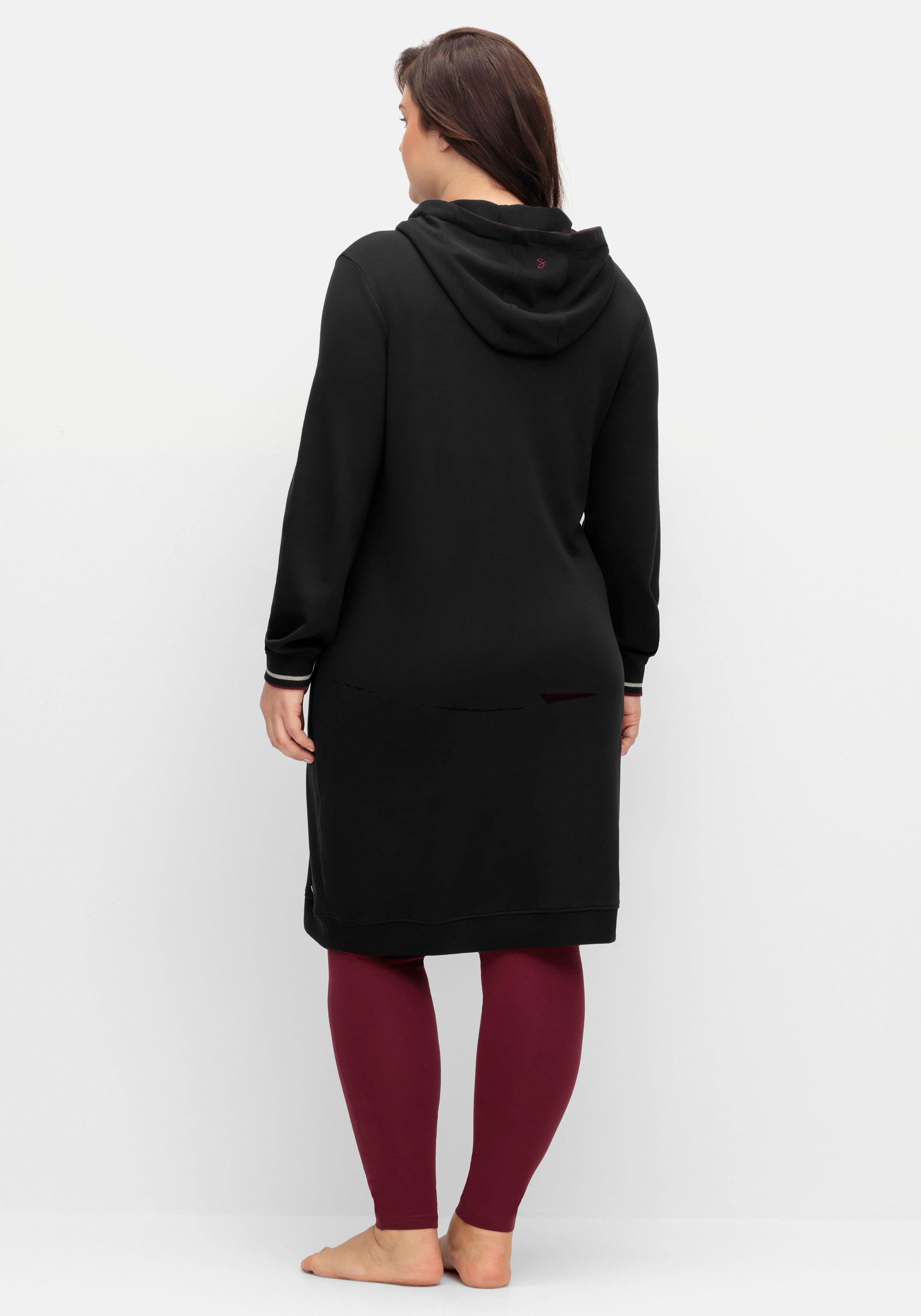 Jerseykleid mit Kapuze und Kängurutasche