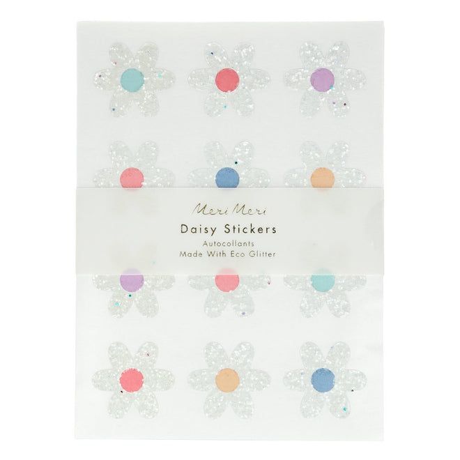 Set de 8 feuilles de 12 autocollants marguerite Meri Meri
