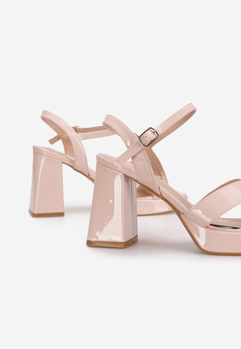 Sandales à talon épais nude Heidi