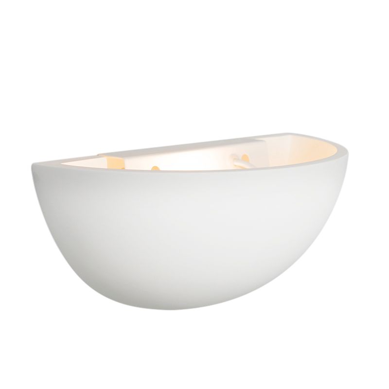 Moderne wandlamp wit gips halfrond - Britt