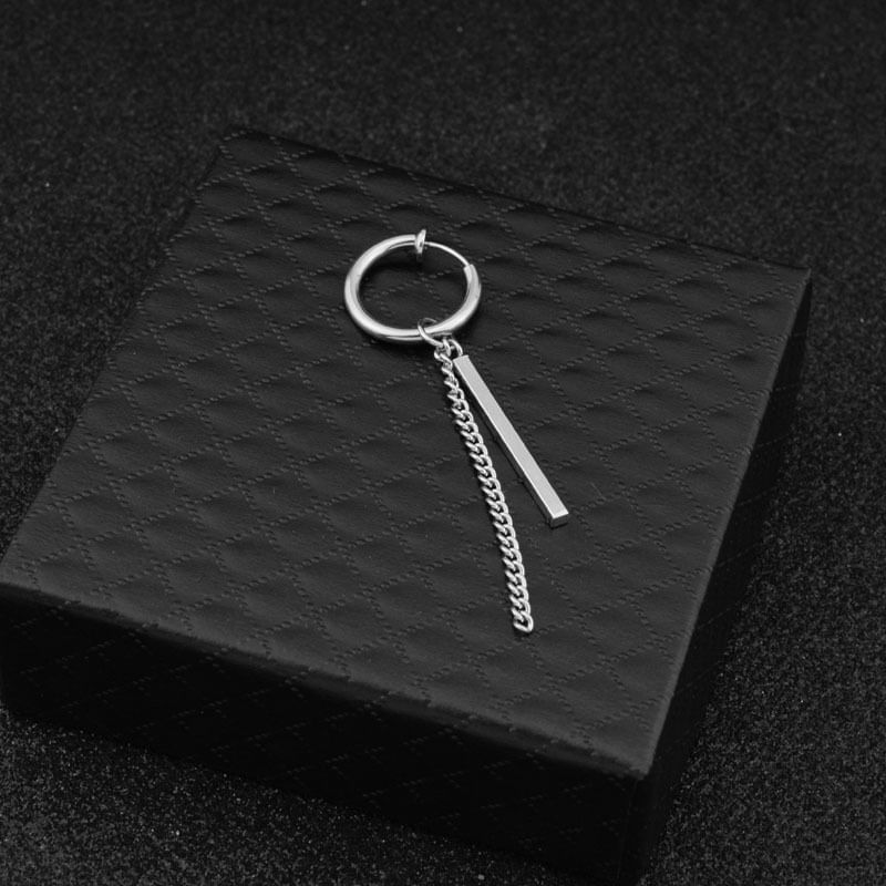 Juanitro - Bar Chain Drop Oorbel / Clip-On Oorbel