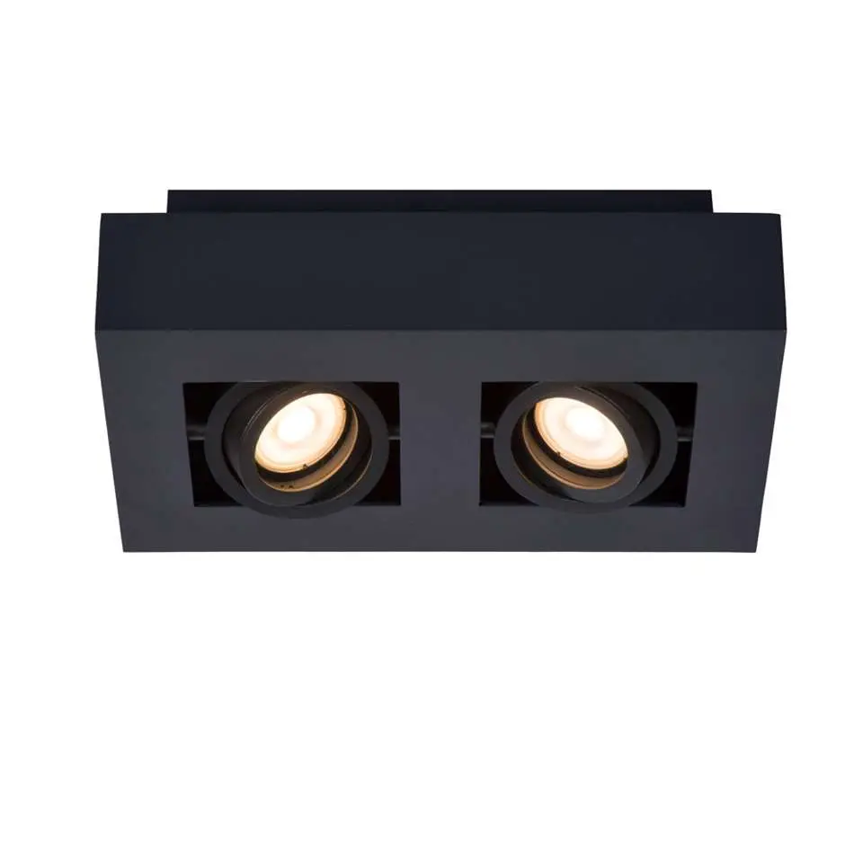 Lucide plafondspot Xirax 2 lamp - zwart
