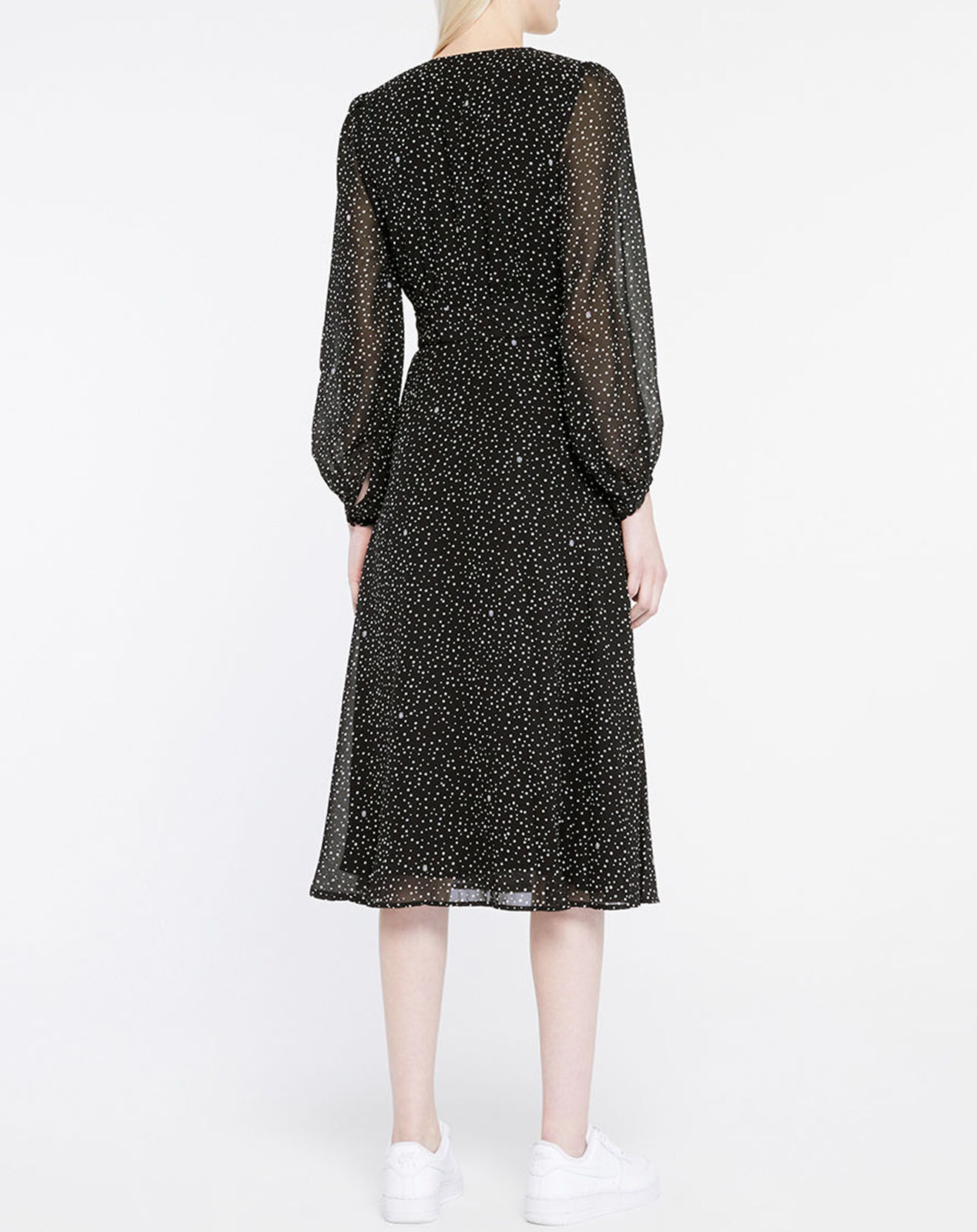 Tommy Hilfiger Robe Georgette Wrap imprimée noire