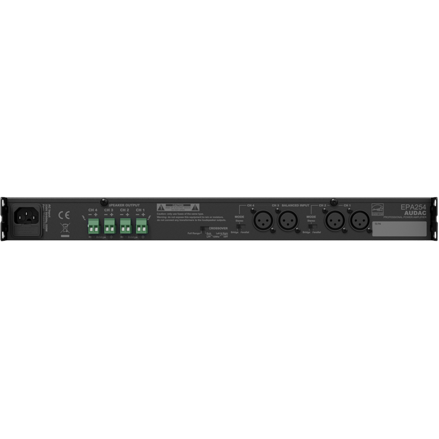Audac EPA254 klasse D versterker 4x 250 W