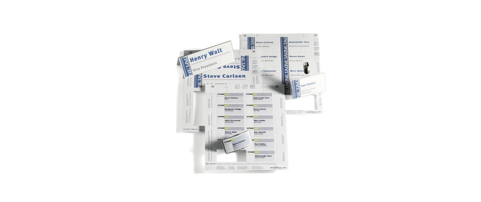 Namensetiketten 54 x 90 mm mm, 20 BlattEinsteckschilder für Namenschilder