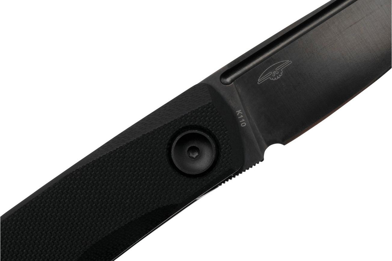 Real Steel Luna Lux 7001Z1, K110 DLC Coating, Black G10, slipjoint zakmes