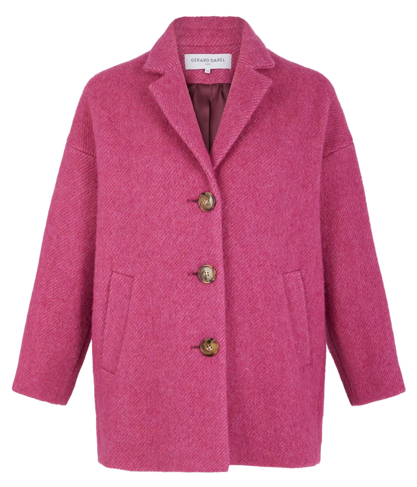 LINETTE - Manteau oversize en laine vierge | Rose