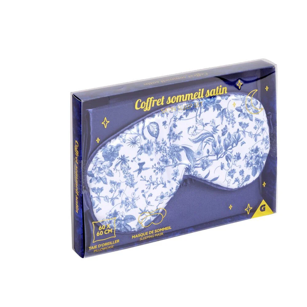 Coffret sommeil masque et taie d'oreiller en satin - 2 modèles