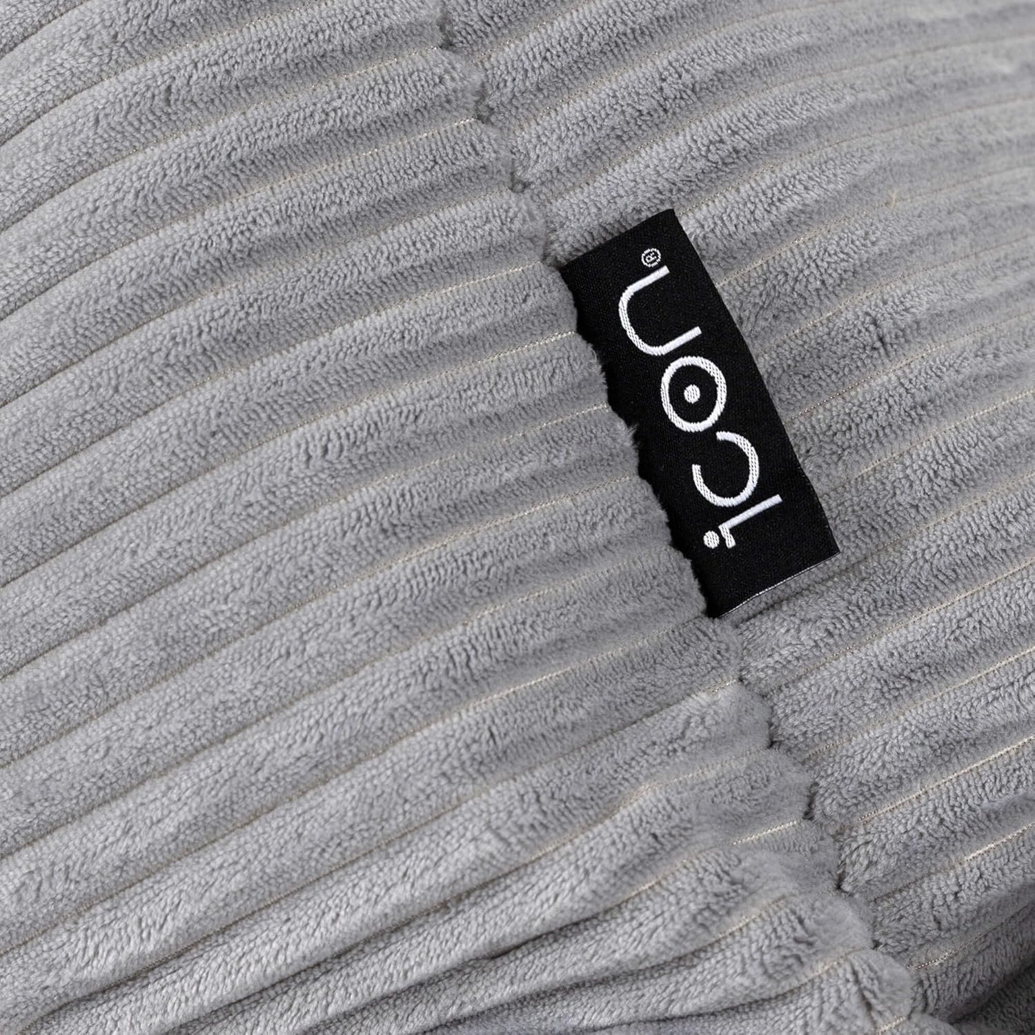 Icon Dalton Sitzsack mit Hocker Cord, Grau, Gaming Sitzsack Erwachsene mit Füllung, Bean Bag, Cord Sessel, Lounge Sessel, Lounge Stuhl, Schlafzimmer, Wohnzimmer, Wohnzimmer Möbel